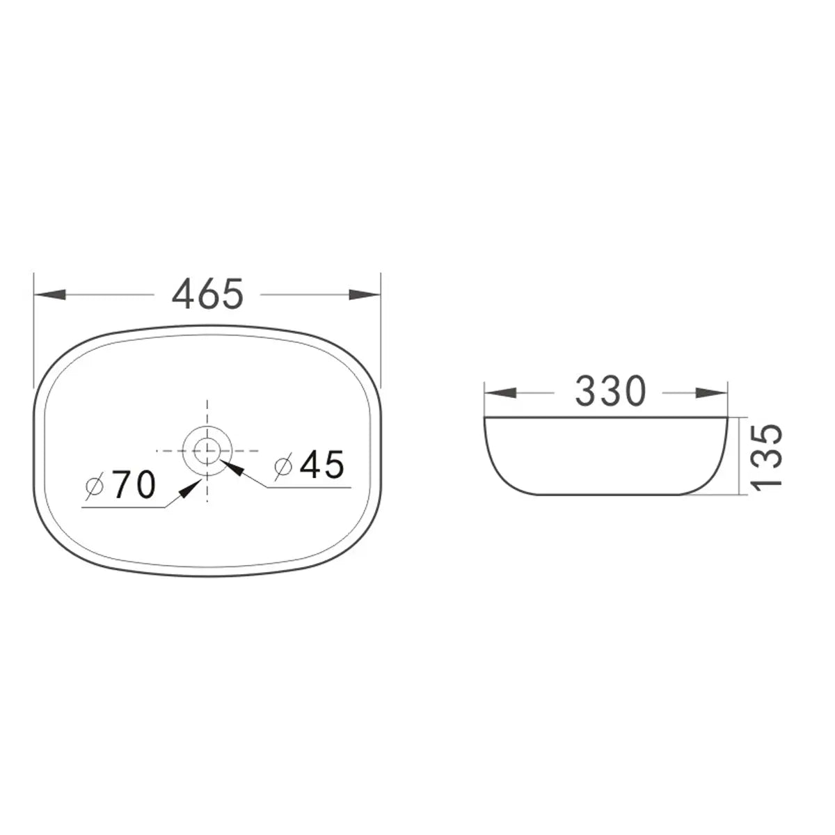 Lavamanos Sobreponer SLC895B/ 45,5x32x13,5cm