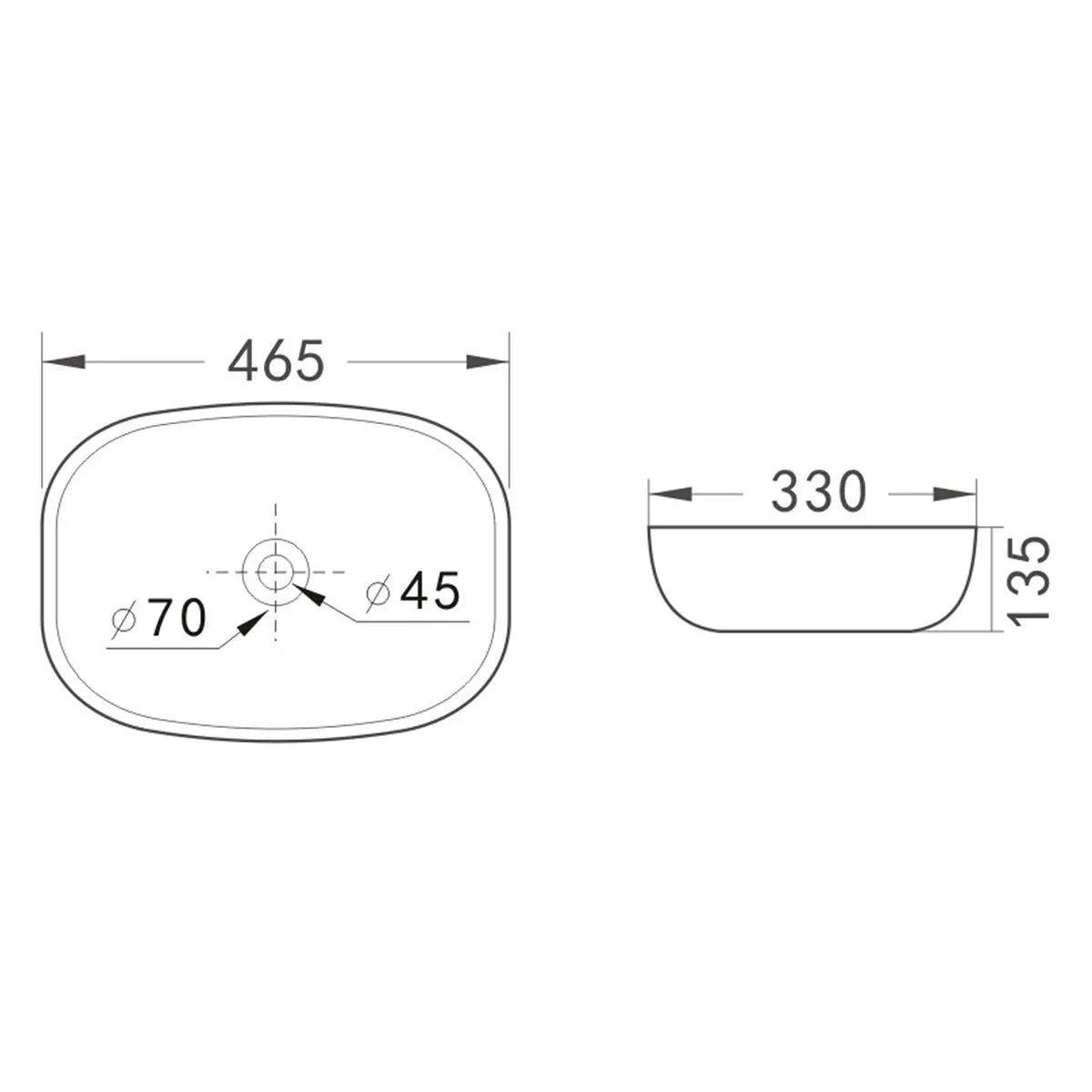 Lavamanos Sobreponer SLC895-CINTA BLANCA/ 46,5x33x13,5cm.