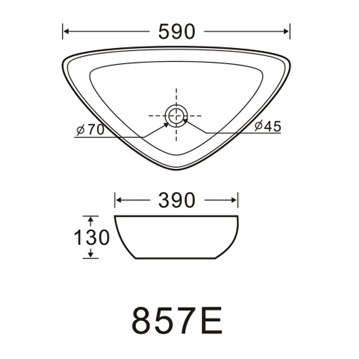 Lavamanos Sobreponer SLC857 VOLCAN/ 59x39x13cm
