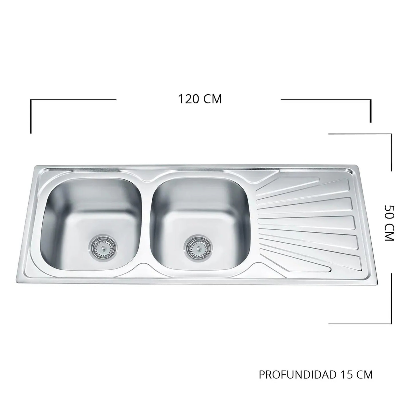 Lavaplatos SobreCubierta 120x50 cm Secador Derecho