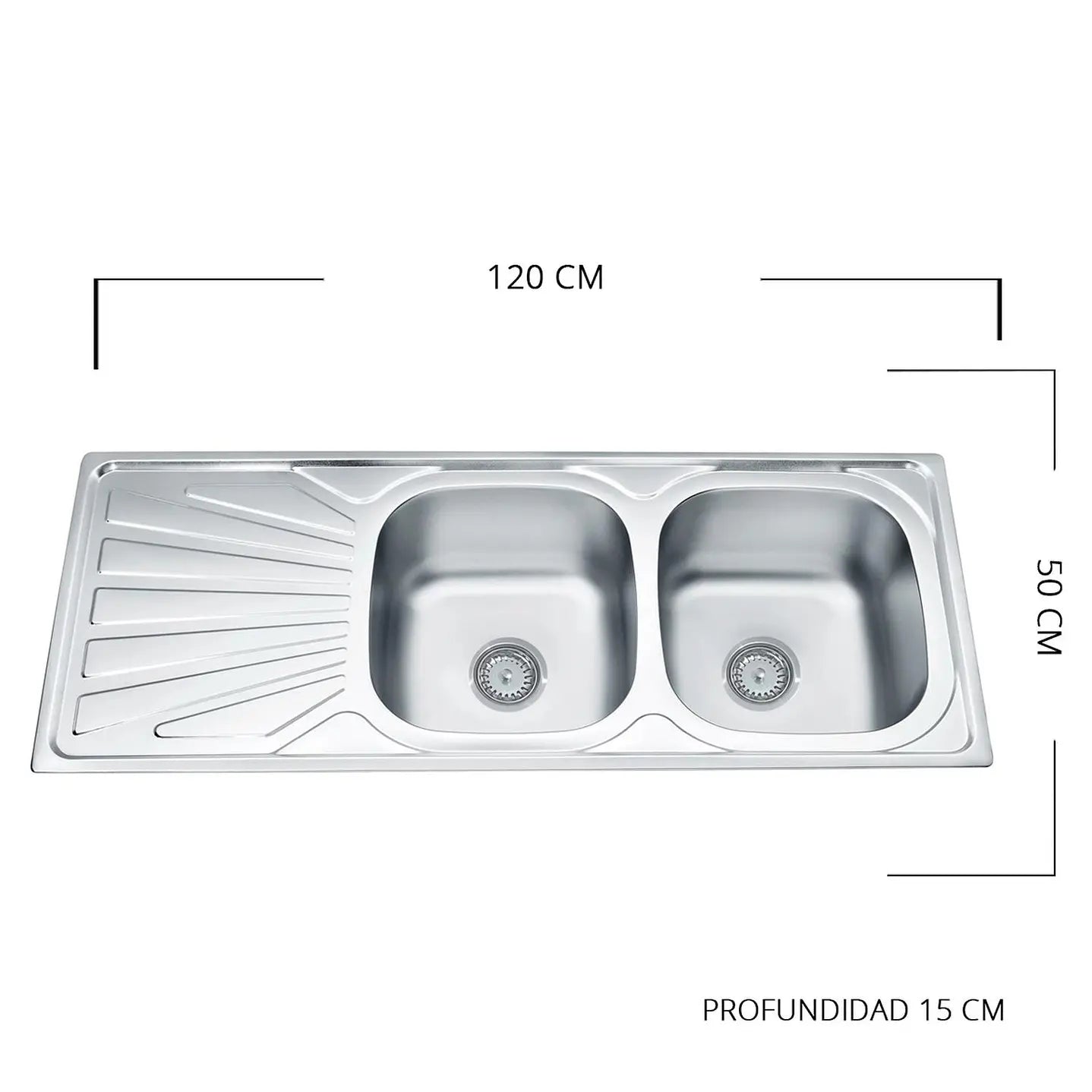 Lavaplatos SobreCubierta 120x50 cm Secador Izquierdo