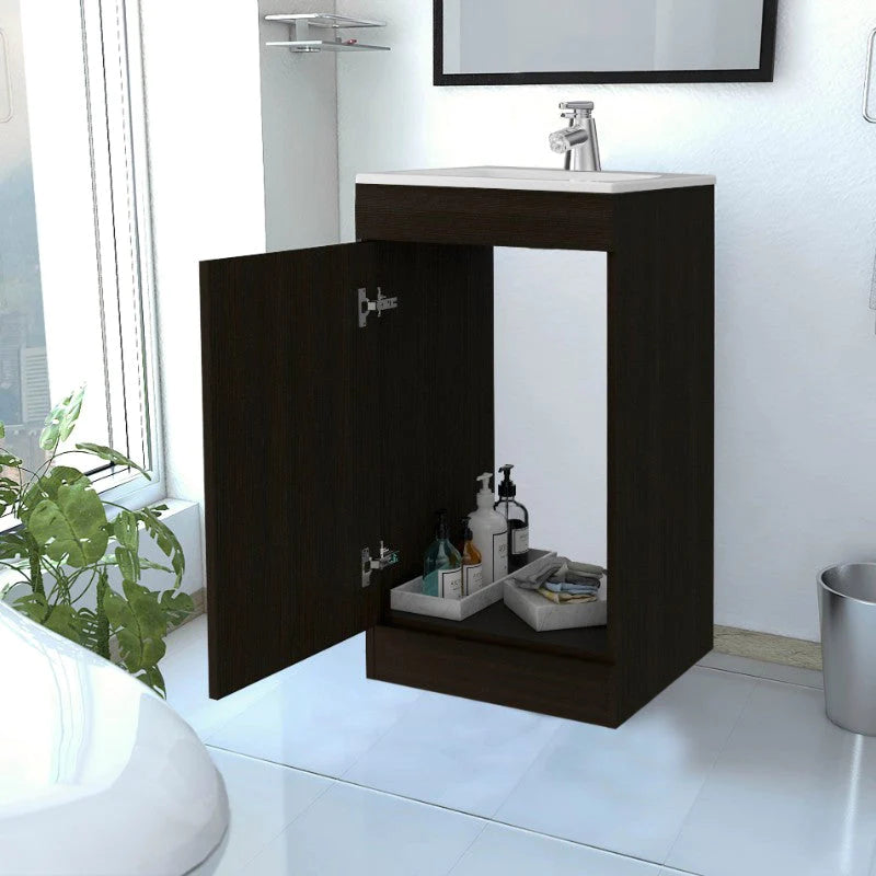 Mueble de Lavamanos Madrid, Wengue, con una puerta abatible