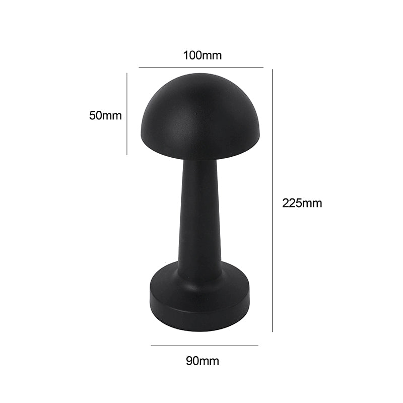 Lámpara Led Touch Recargable Modelo Hongo Negro
