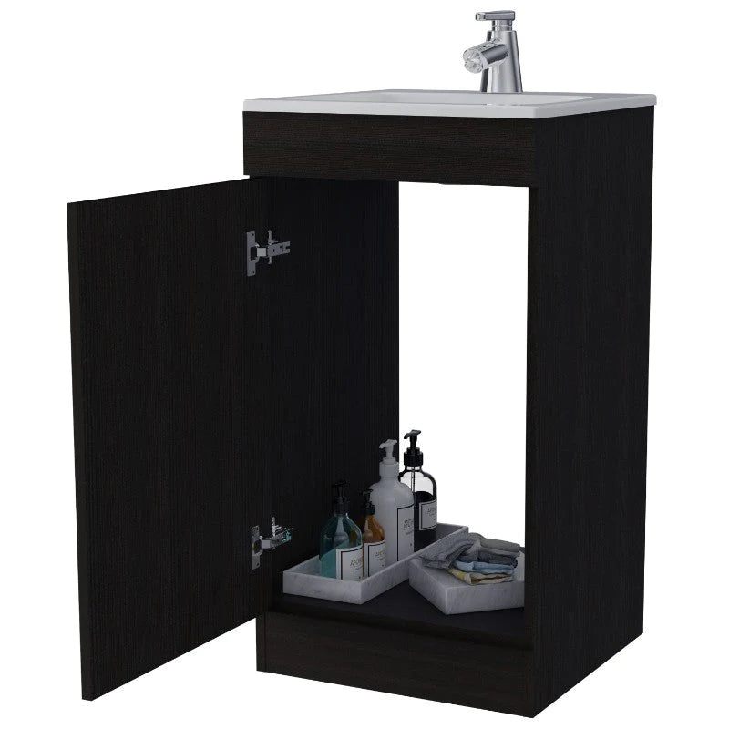 Mueble de Lavamanos Madrid, Wengue, con una puerta abatible