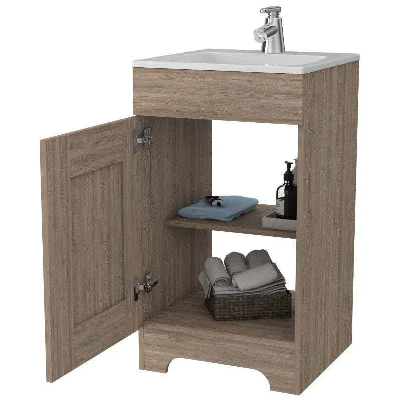 Mueble de Lavamanos Barcelona, Miel, con una puerta batiente