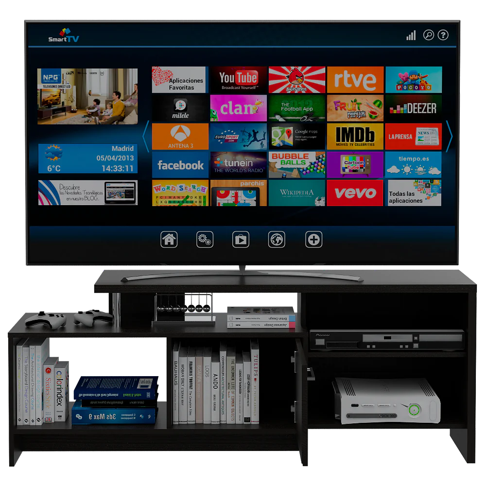 Mesa para TV Bengala, Wengue, con capacidad para televisor de 47 pulgadas