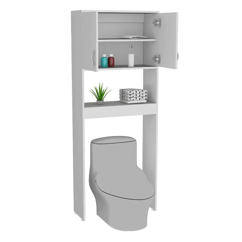 Optimizador Baño Bath, Blanco, con dos puertas batientes y varios entrepaños