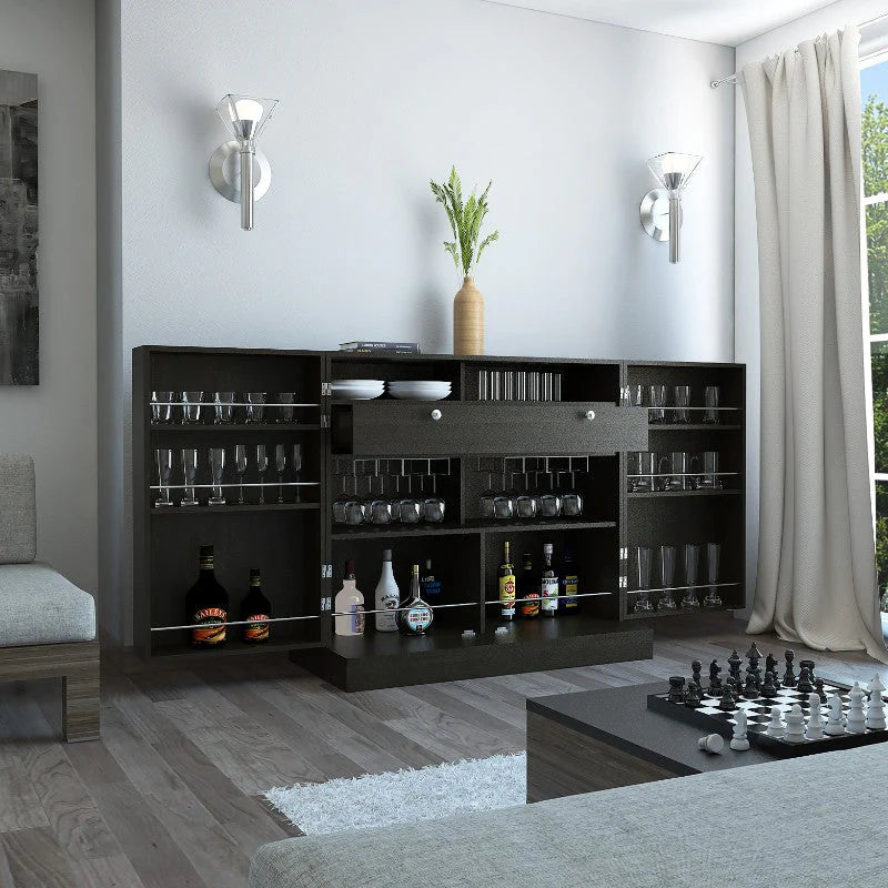 Bar Normandia, Wengue y Negro, de dos puertas batientes y múltiples entrepaños