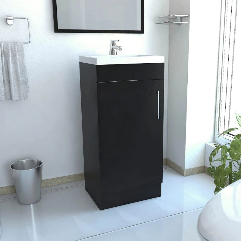 Mueble de Lavamanos Madrid, Wengue, con una puerta abatible