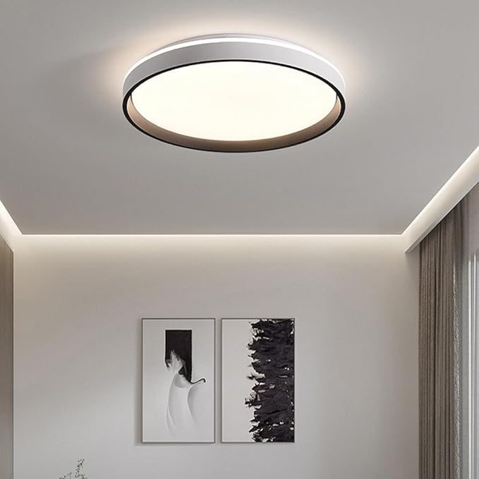 Foco Led Decorativo Redondo Blanco / Negro TAURUS I 48w 48 cm