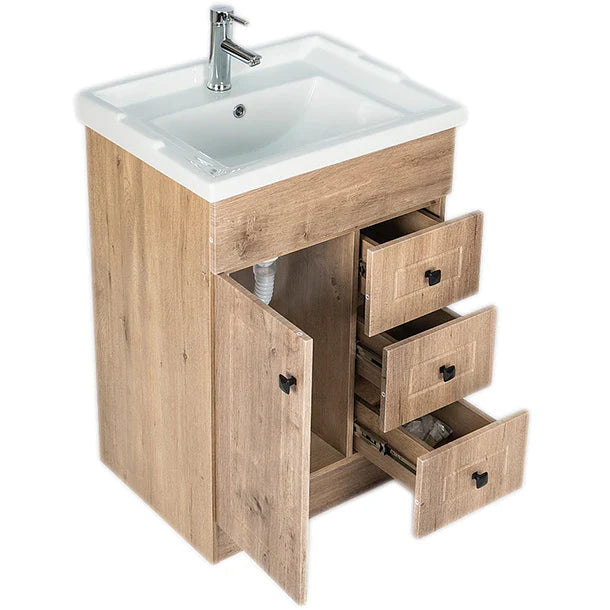 Vanitorio Baño Lavamanos 70x47 cm Café 3 cajones