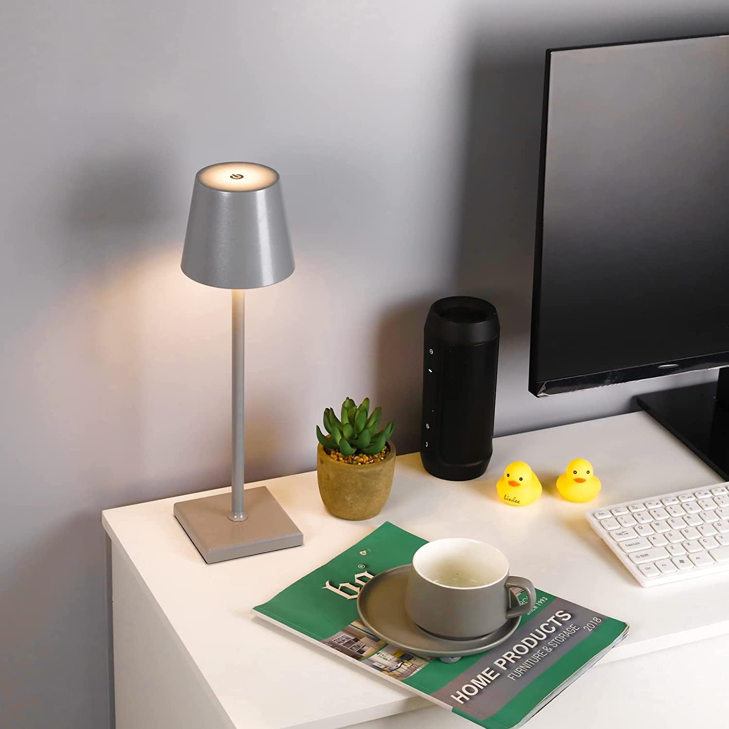 Lámpara Led Touch Recargable Plata