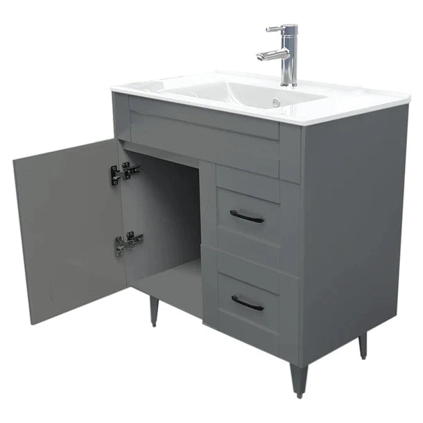 Vanitorio Baño Lavamanos 70x47 con patas Gris Deluxe