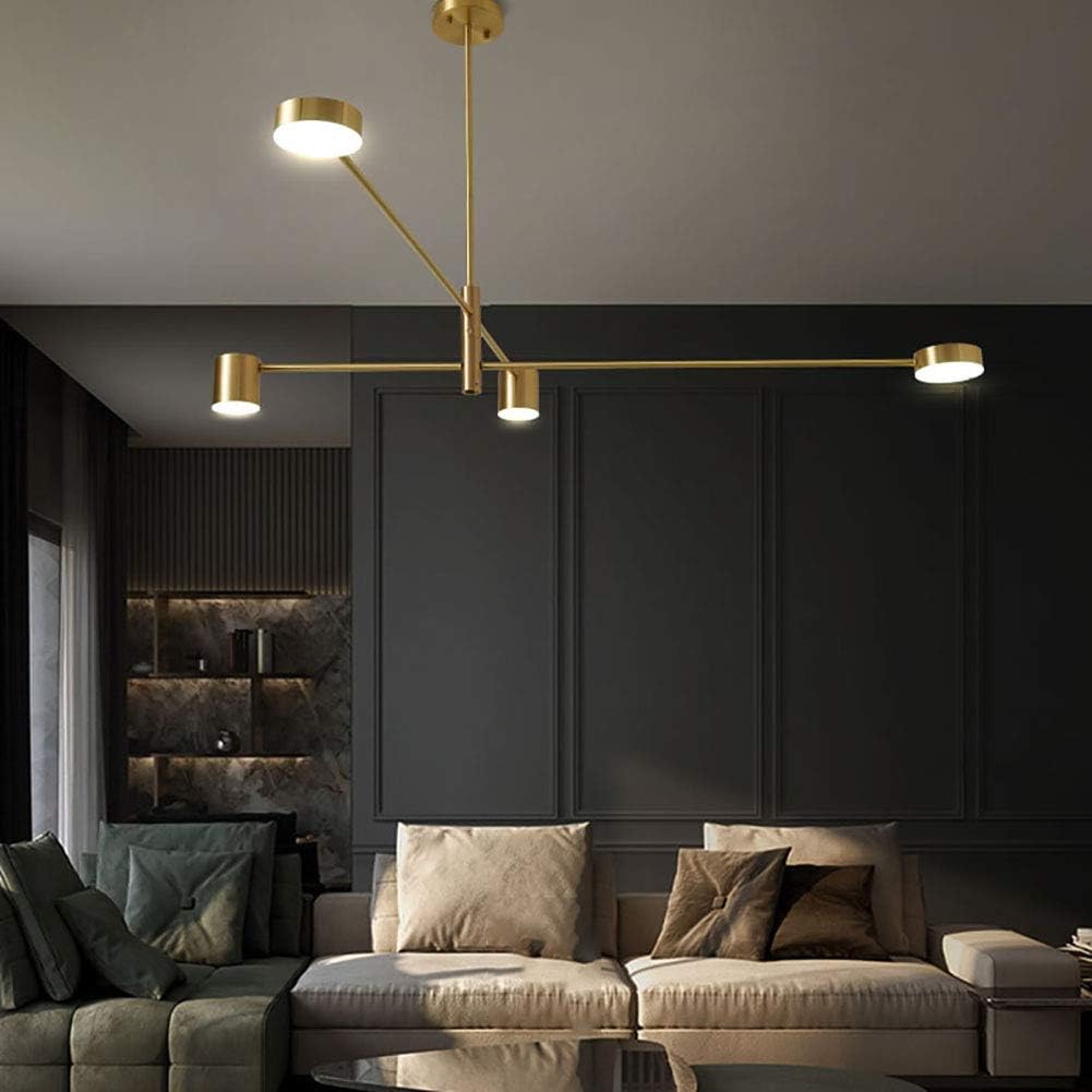 Lampara Nórdica Modelo THYRA Dorado 4 luces LED AHORRO ENERGIA