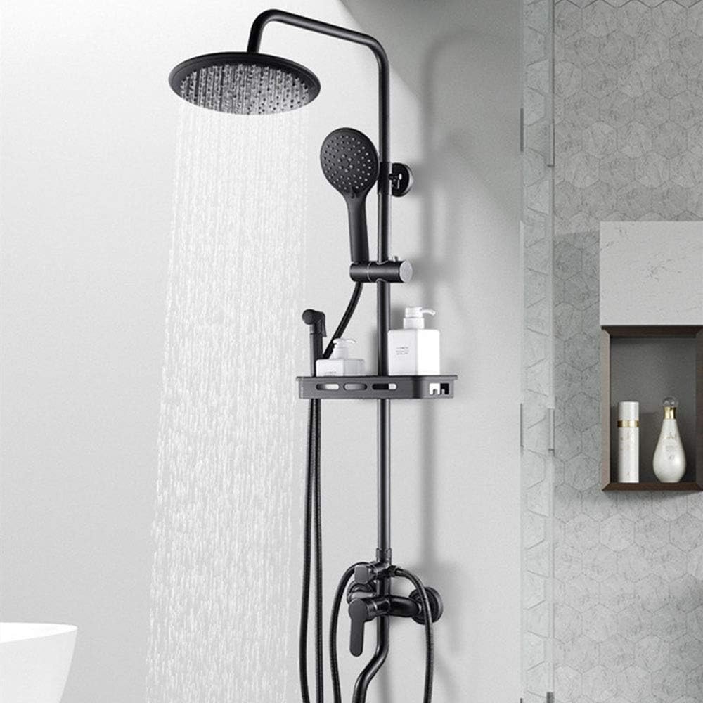Columna Ducha Baño Negra 4 Salidas de agua