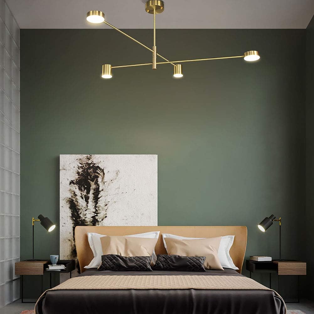 Lampara Nórdica Modelo THYRA Dorado 4 luces LED AHORRO ENERGIA