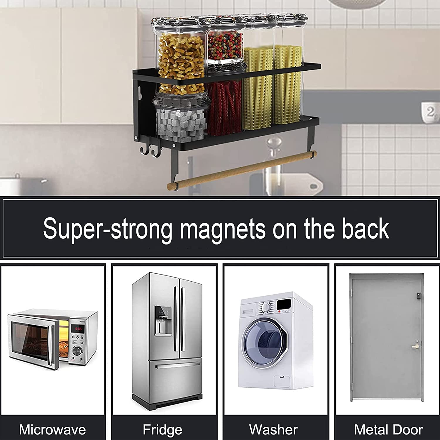Estante Repisa Organizador Magnetico Nevera Cocina 1 Nivel