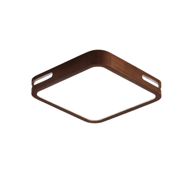 Foco Led Decorativo Cuadrado Madera Oscura 36w 40 cm