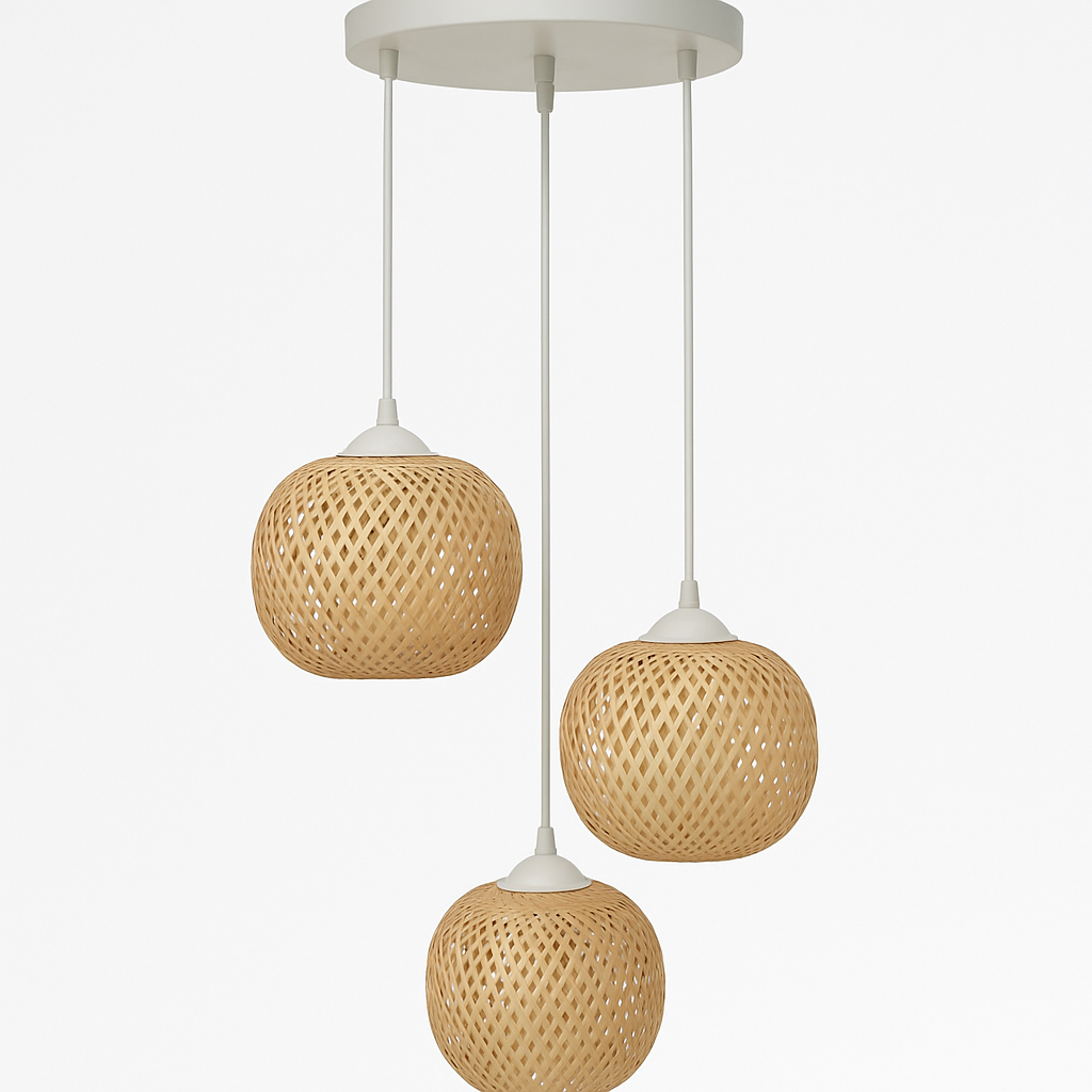 Lampara Techo Triple Modelo Malva Ratan
