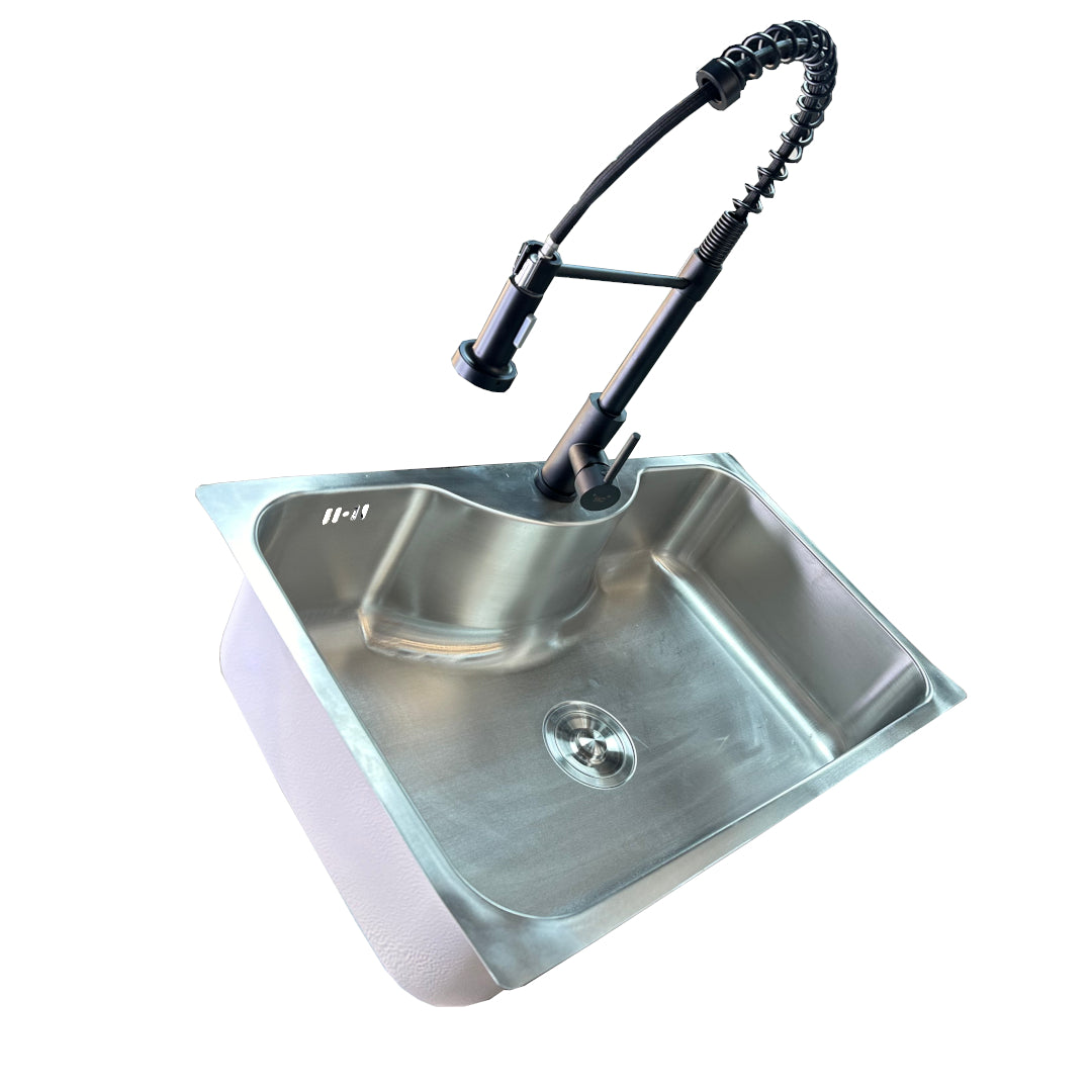 COMBO LAVAPLATOS 76X46 + LLAVE MONOMANDO RESORTE