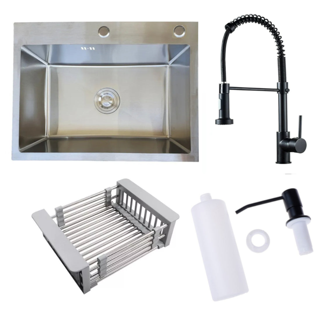 COMBO 🎁 Lavaplatos 60x45 Cm Plata Con Accesorios Y Griferia 😍