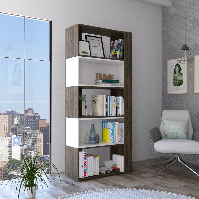 Biblioteca Cubo Beijing, Coñac y Blanco, con múltiples entrepaños de amplio espacio