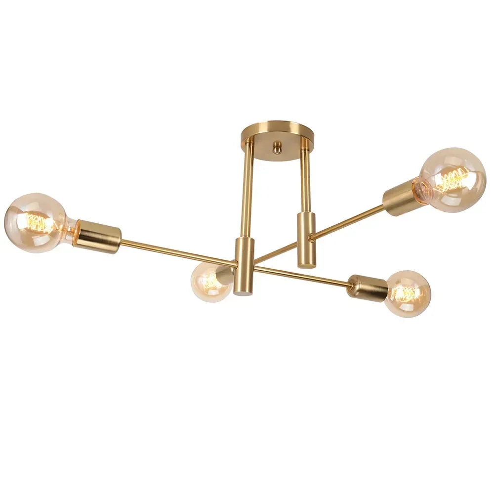 Lampara Techo Modelo LIMBA Color dorado 4 soquetes