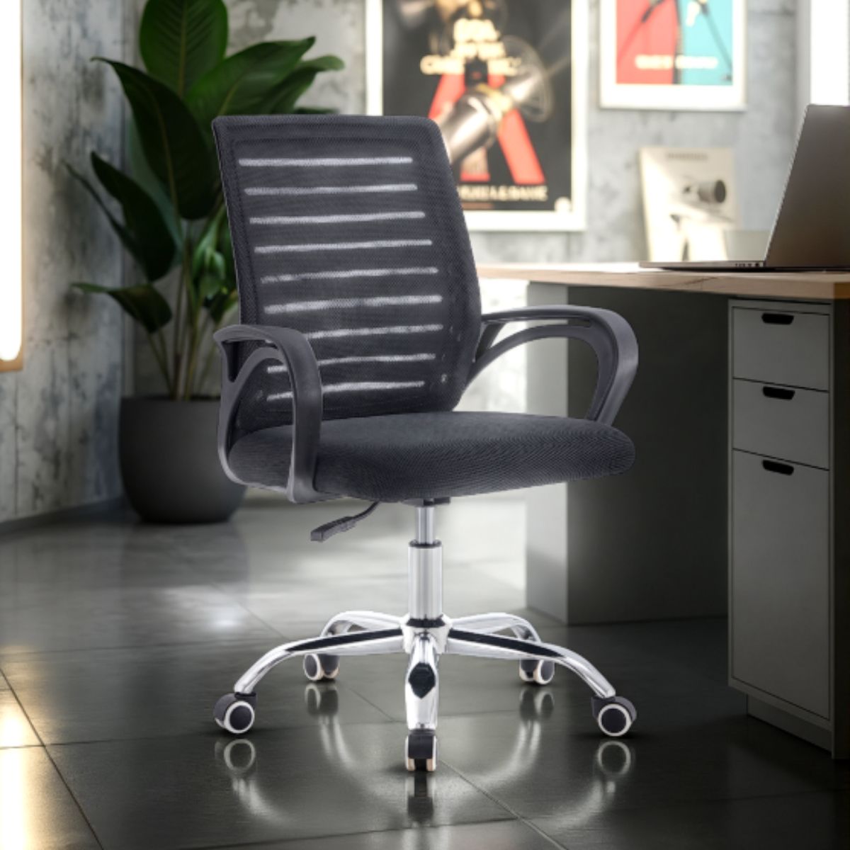Silla De Oficina Ejecutiva Budapest Ergonómica Color Negro BM-807