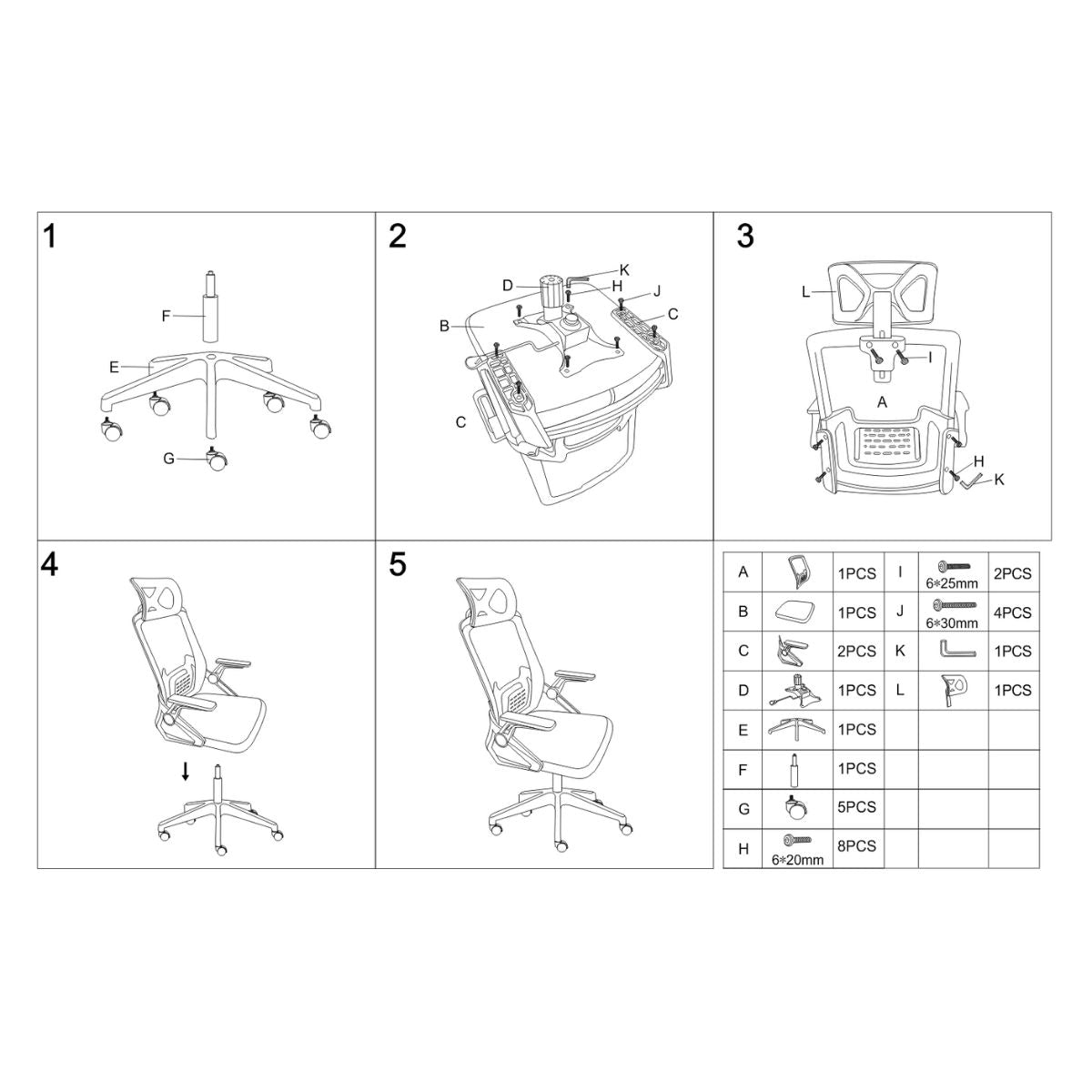 Silla De Oficina Ejecutiva Manchester Ergonómica Color Negro BM-809