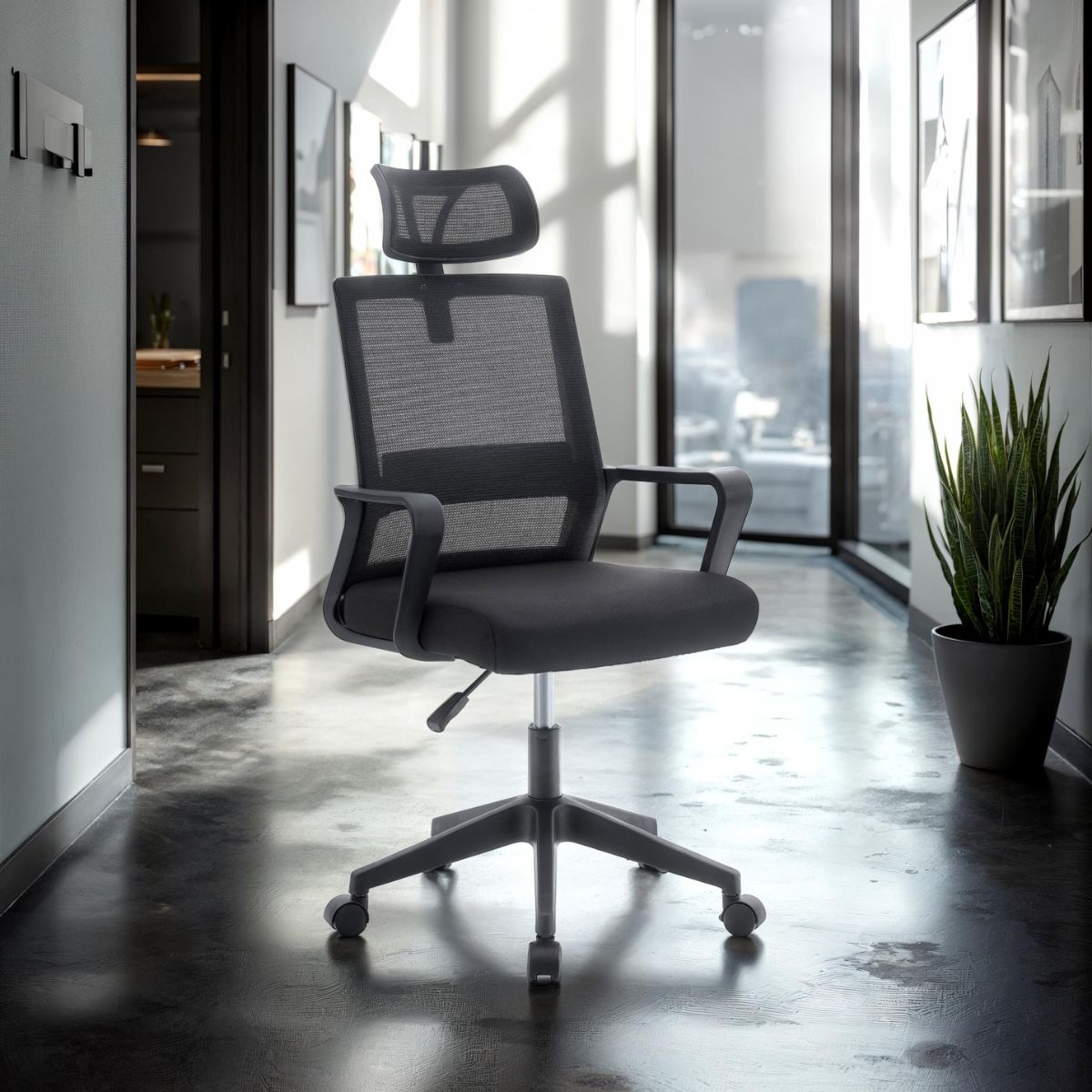 Silla De Oficina Ejecutiva Roma Ergonómica Color Negro BM-695