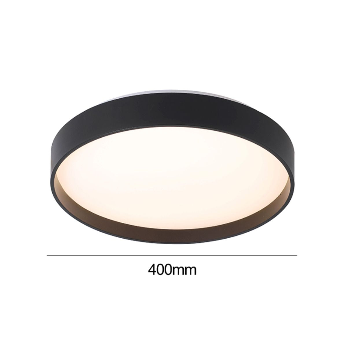 Lampara Led Redondo 400mm Sobrepuesto Con Control Negro 36w+36w