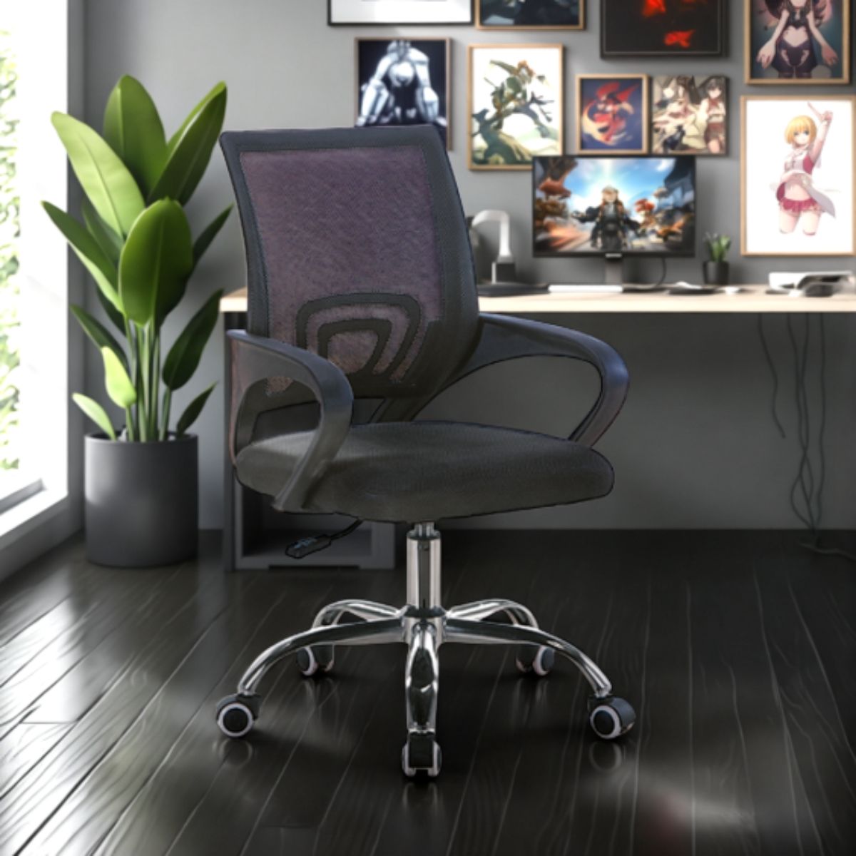 Silla De Oficina Ejecutiva Nueva York Ergonómica Respaldo Malla Negra BM-520MN