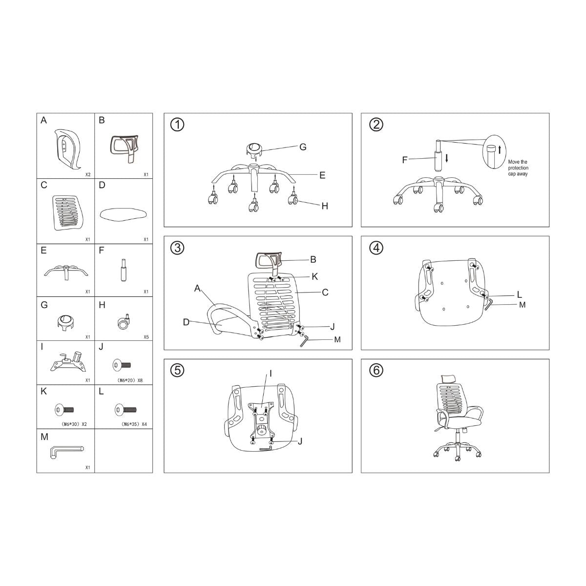 Silla De Oficina Ejecutiva Madrid Ergonómica Color Negro BM-805