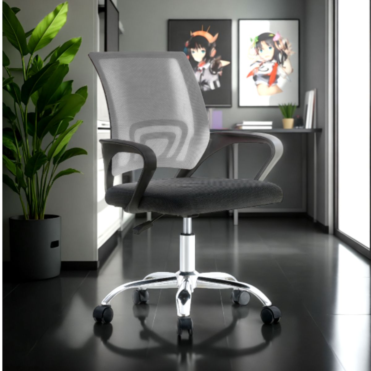 Silla De Oficina Ejecutiva Nueva York Ergonómica Respaldo Malla Gris BM-520MG