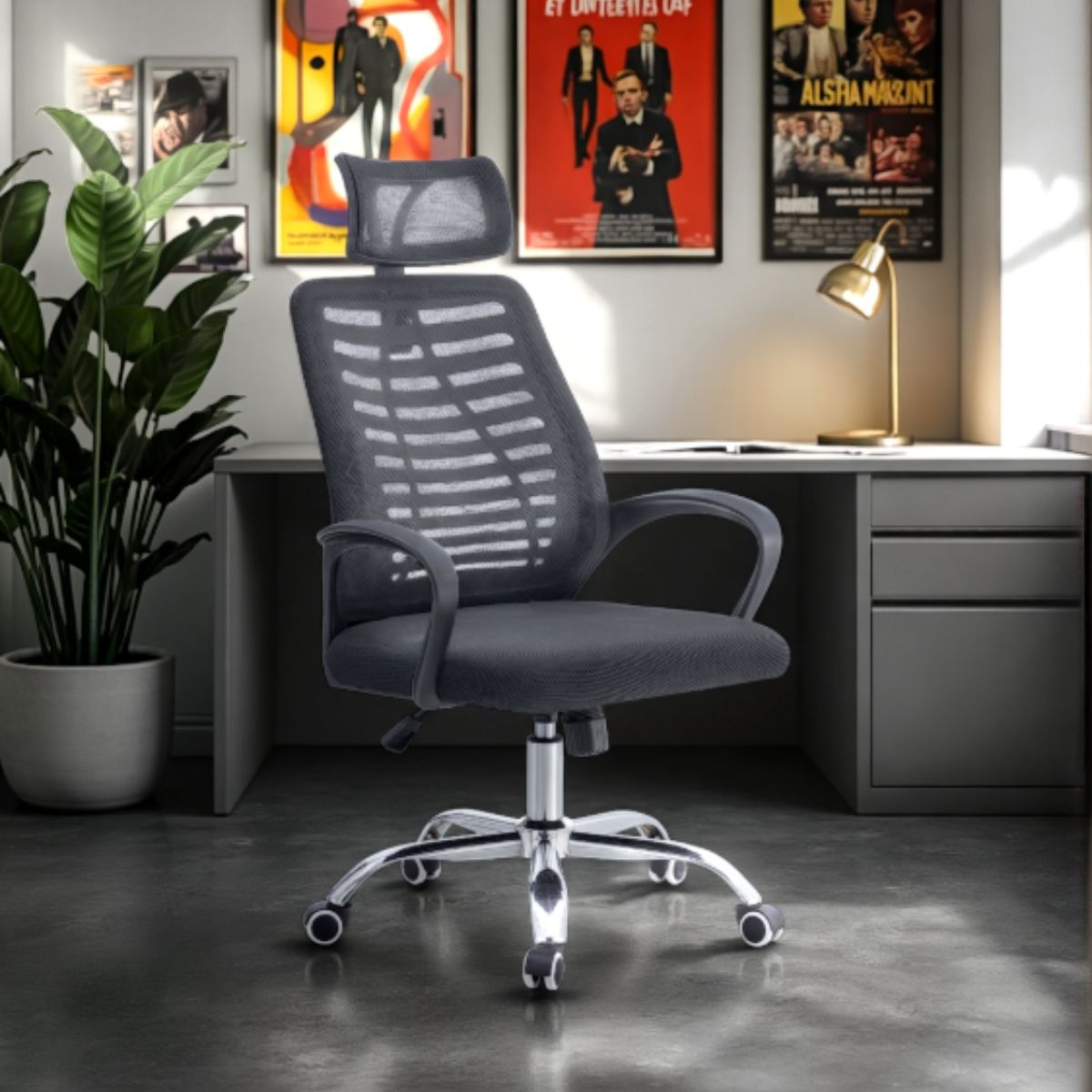 Silla De Oficina Ejecutiva Madrid Ergonómica Color Negro BM-805