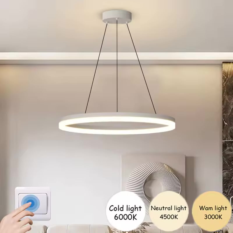 Lampara Led Colgante Redondo 600mm Blanco 36w