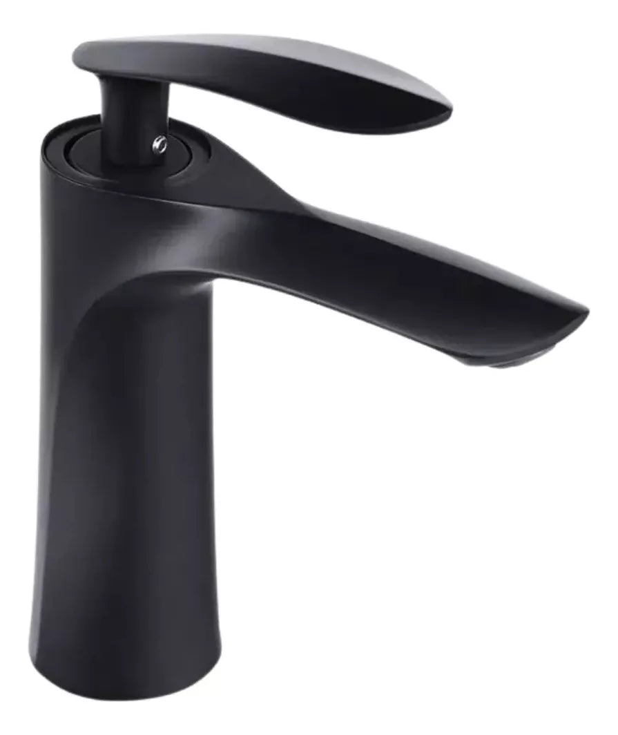 Llave Monomando Baño Lavamanos Negra