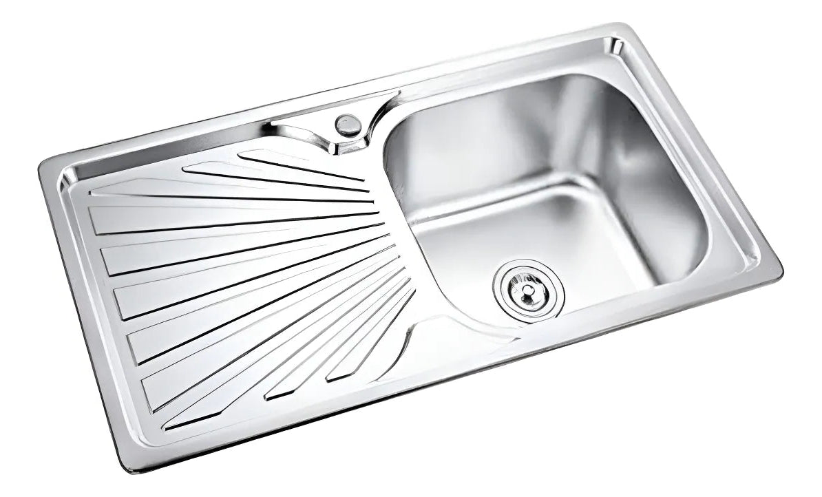 Lavaplatos Sobre Cubierta Secador Izquierdo 100x50 Acero Inox