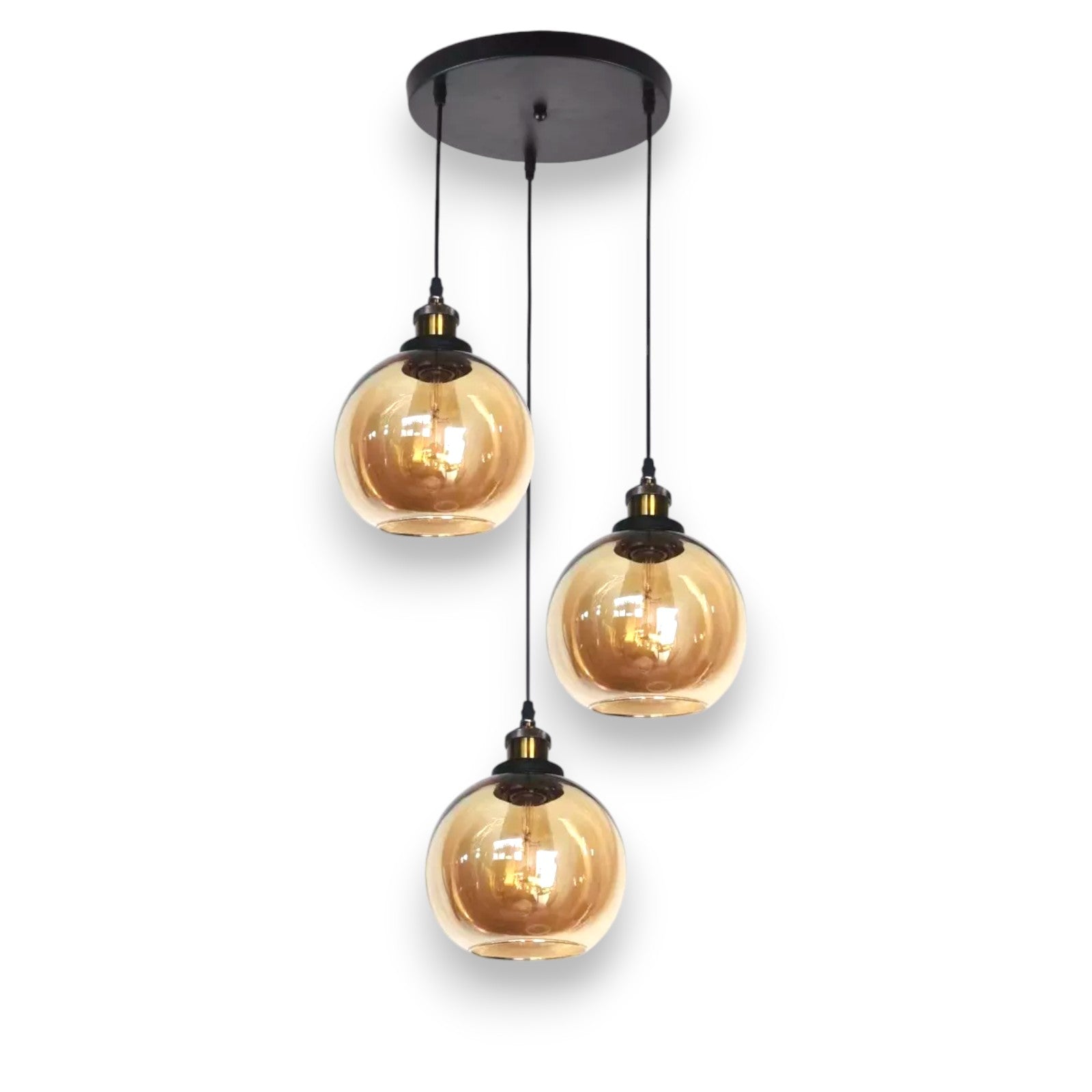 Lampara Colgante Triple Modelo VENUS Vidrio