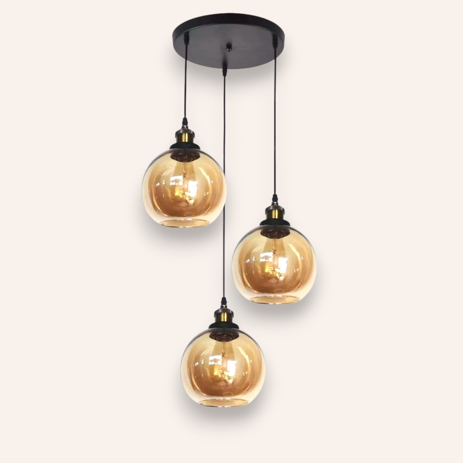 Lampara Colgante Triple Modelo VENUS Vidrio