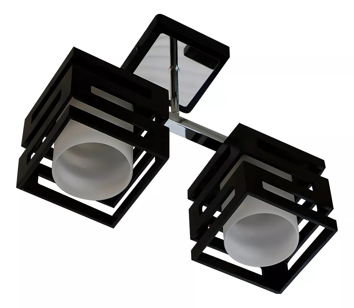 Lampara Aplique Techo Madera  Doble Modelo CONI