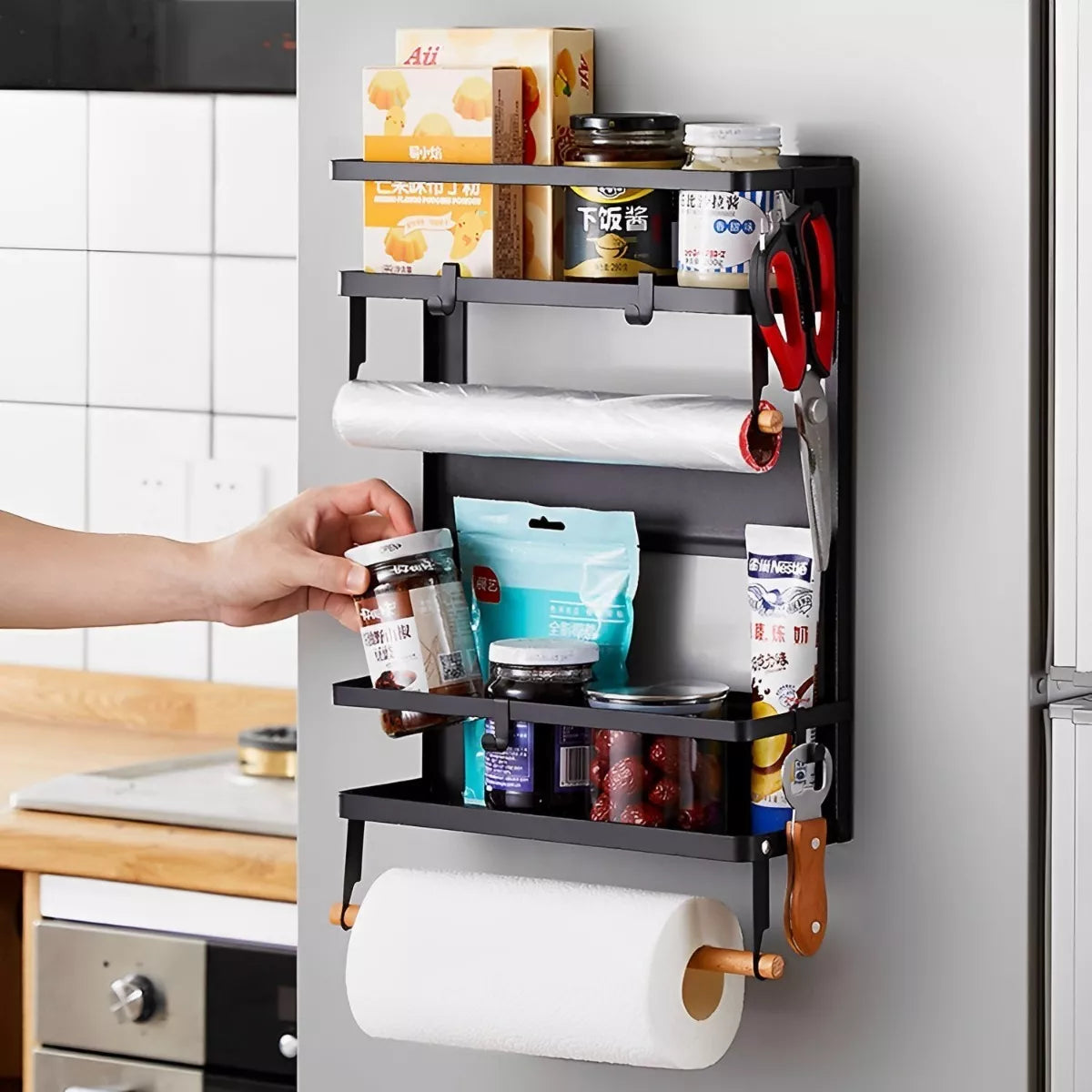 Estante Repisa Magnetico Nevera Organizador Cocina 2 Niveles