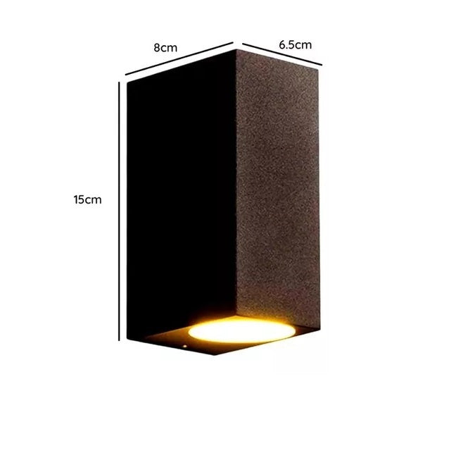 Aplique Exterior Cuadrado Doble Porta GU10 MODELO: AMIL