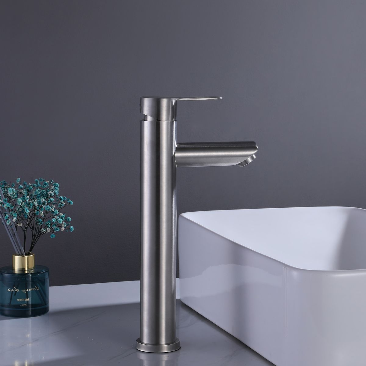 Griferia de Baño Modern Inox Alta Taumm Plata