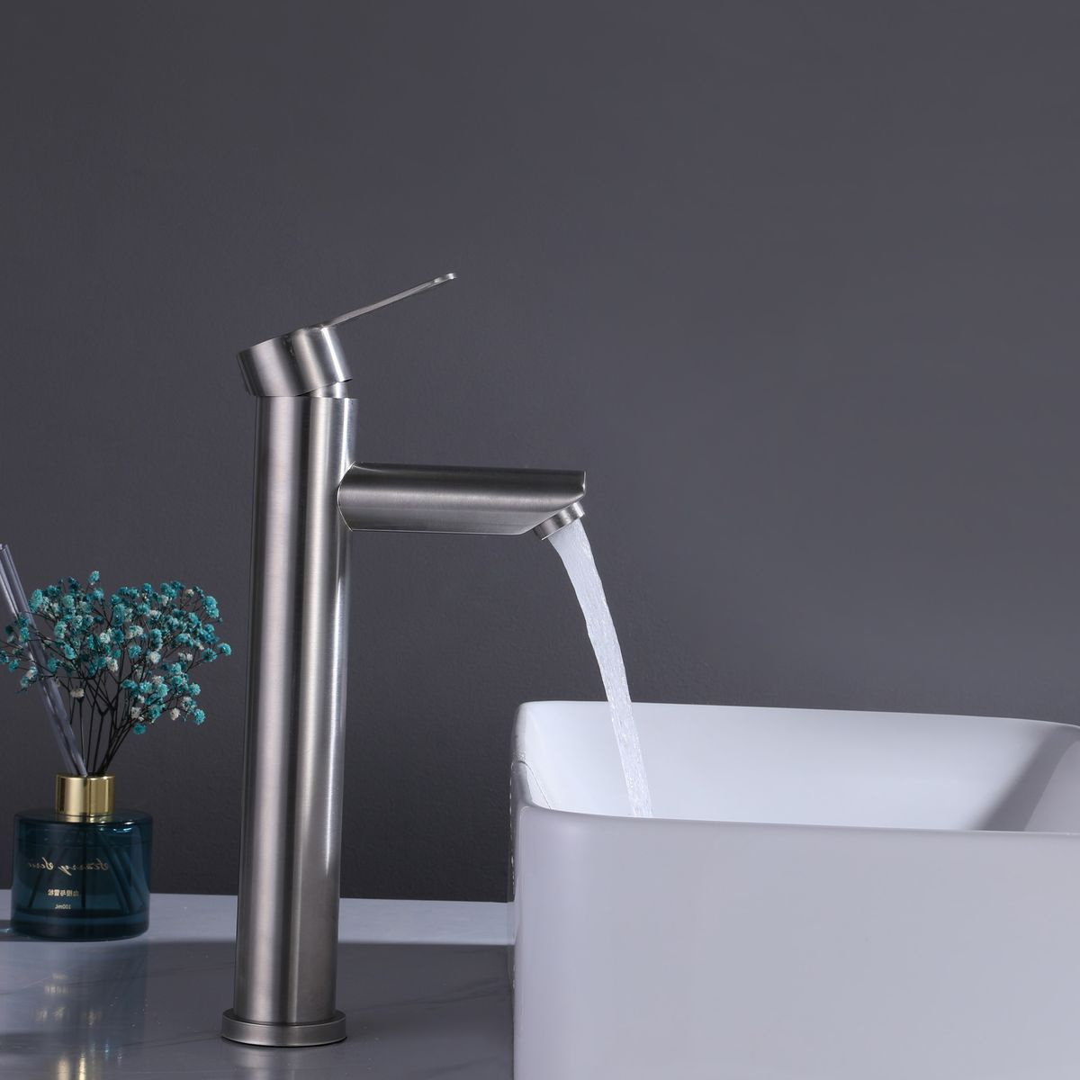 Griferia de Baño Modern Inox Alta Taumm Plata