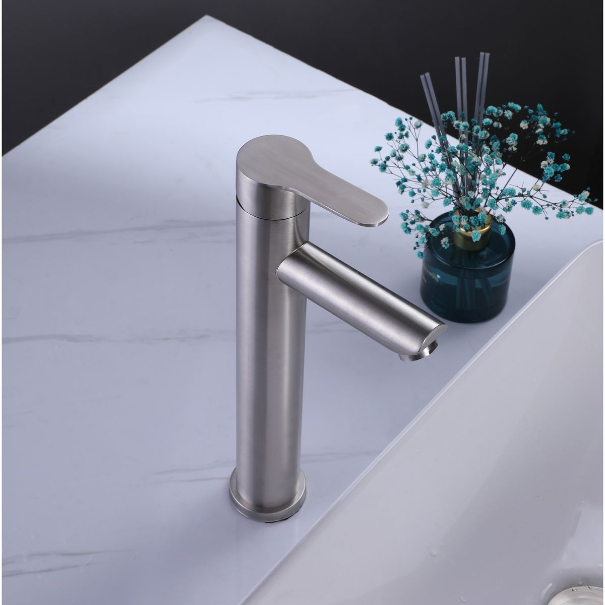 Griferia de Baño Modern Inox Alta Taumm Plata