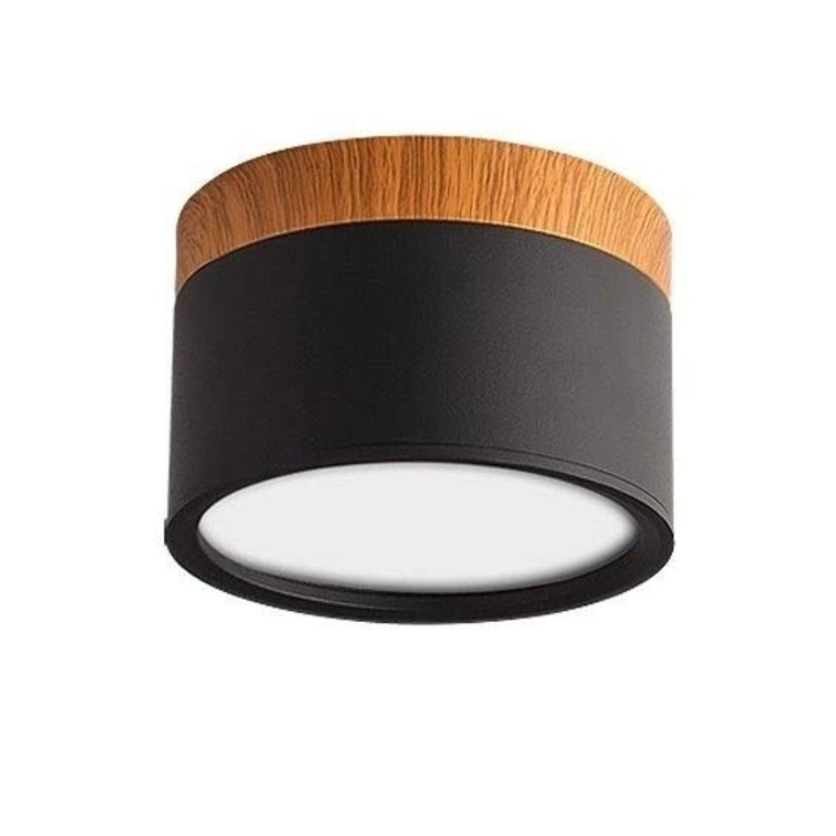 Panel Decorativo Sobrepuesto Negro Y Madera 6w Neutro 4000k