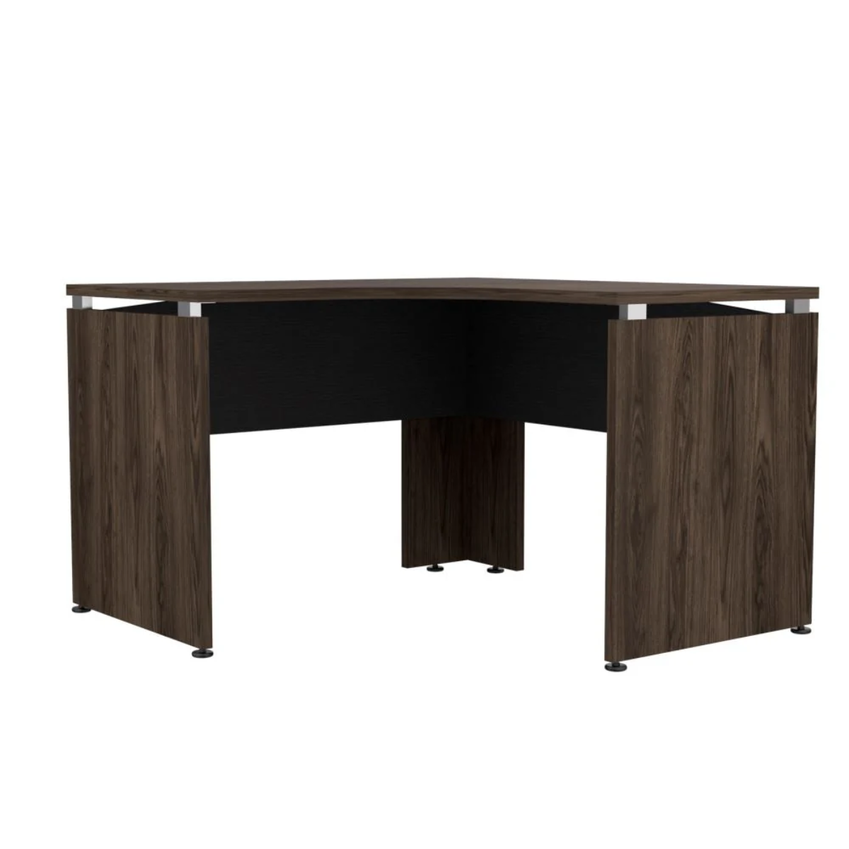 Escritorio L-120 Home Office - Negro Soft / Coñac