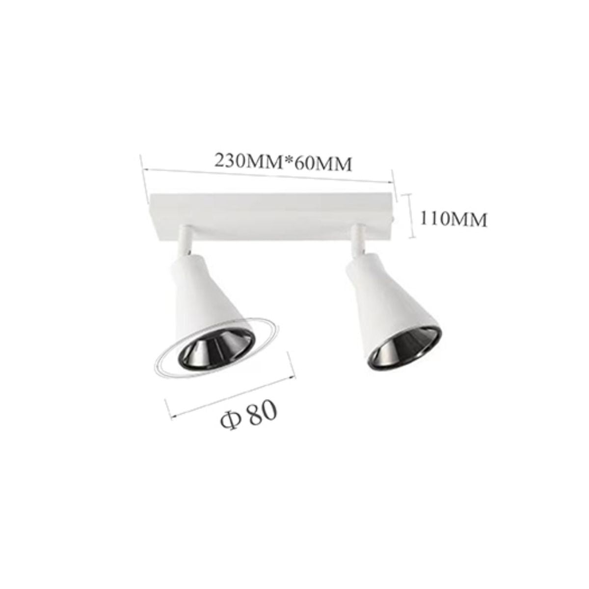 Aplique Doble Porta Gu10 Blanco