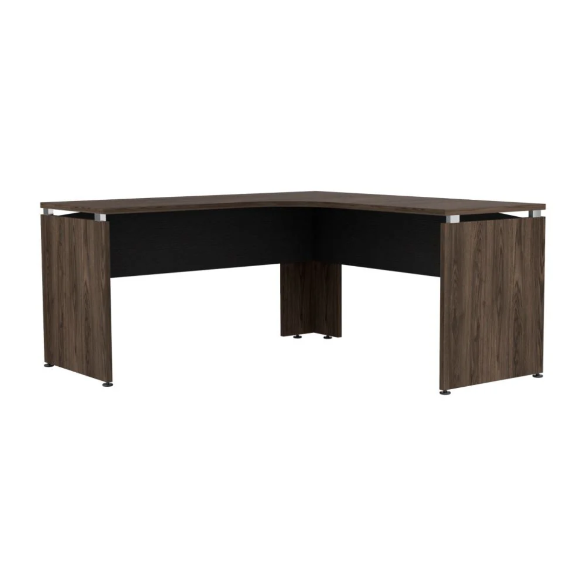 Escritorio L-160 Home Office - Negro Soft / Coñac